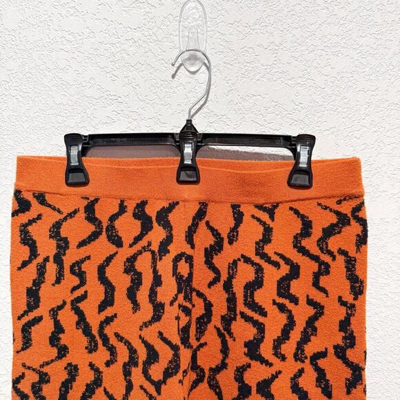 Anthropologie Contrast Knit Sweater Pants Women’s Large Brown Black High Rise - Picture 3 of 10